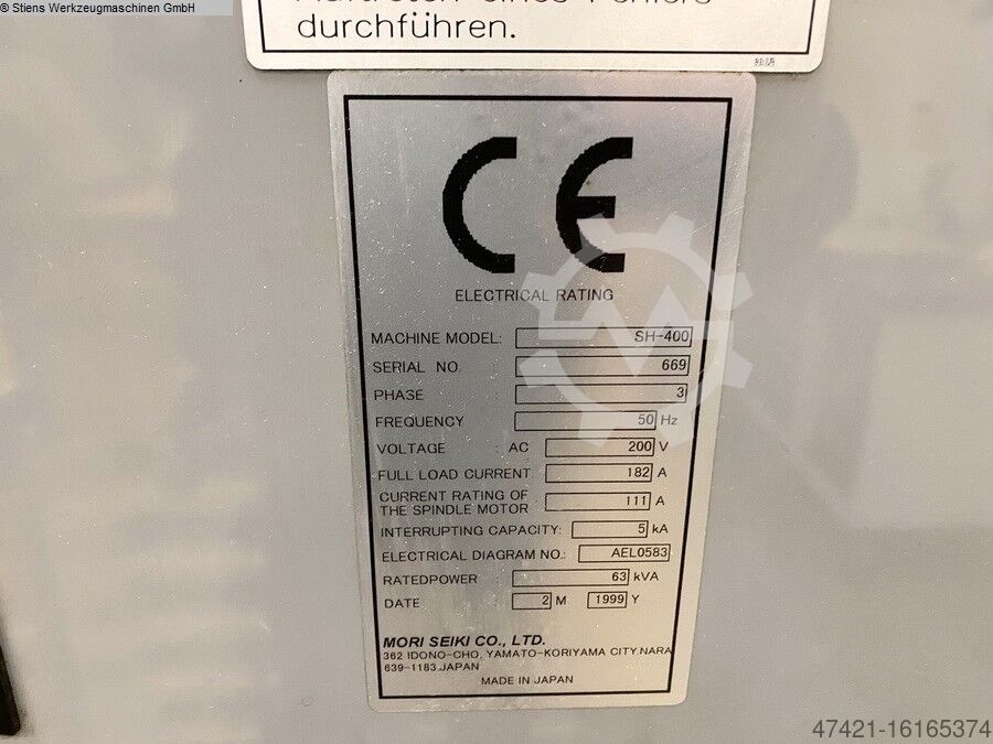 🏷️ MORI SEIKI SH 400 - used Machining Center - Horizontal for sale