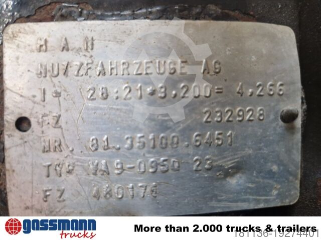 🏷️ MAN VA 9-0950 23 9t Vorderachse - used Agricultural machine
