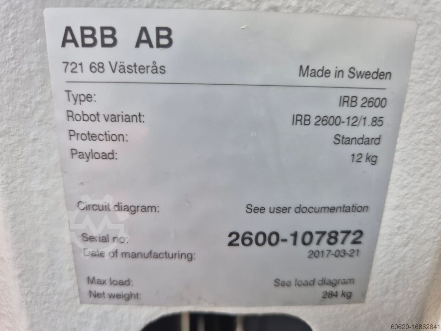 🏷️ ABB IRB 2600-12 / 1.85 (2) - used Industrial robot for sale