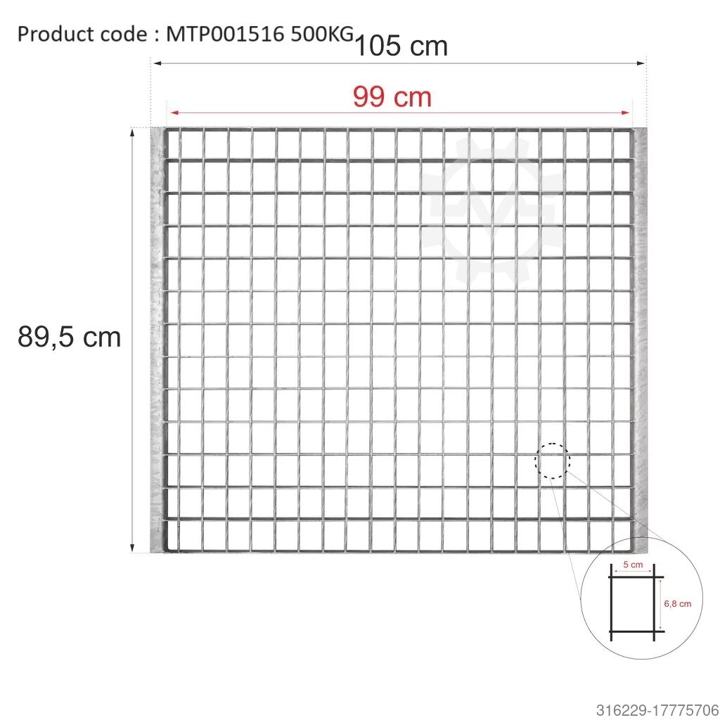 Mega-M - used Pallet rack grating - recessed. for sale