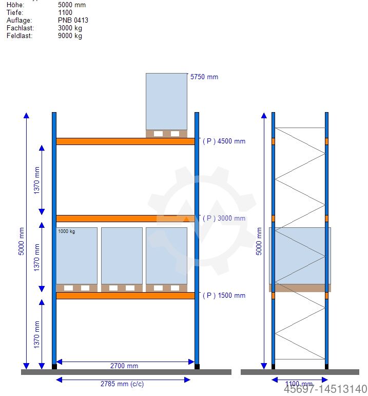 Stow Palrack - Used Heavy-duty shelving H: 5.00m L: 11.3m listed on ...