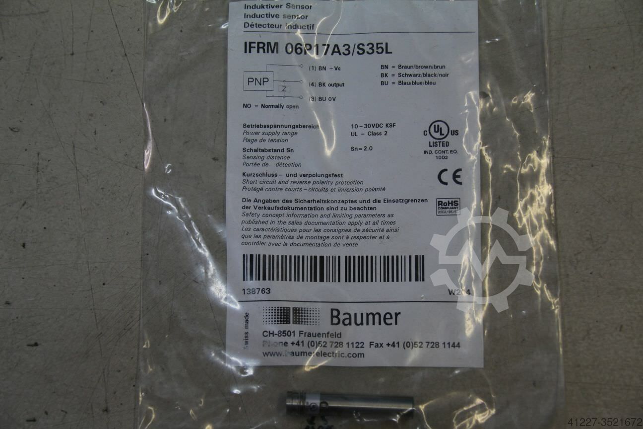 Induktiver Sensor Ø 6,5x36 mm Baumer IFRM 06P17A3/S35L Preis: 44 €  Angebot auf Preis: 44 €