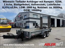 Wörmann Tieflader Anhänger mit Rampen Vollverzin
