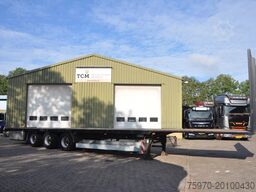 LAG 3x BPW PLATTE-TRAILER MET BREED BORDEN EN RONGEN