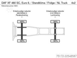 DAF XF 480 SC, Euro 6, / Standklima / Fridge / NL T...