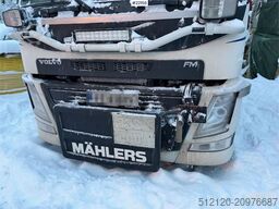 Volvo FM500 snow plough equipped tridem hook truck