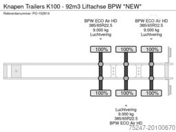 Knapen Trailers K100 - 92m3 Liftachse BPW *NEW*
