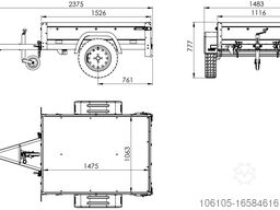 Unitrailer GARDEN TRAILER 150 KIPP BORDWANDAUFSATZ