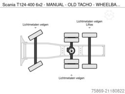 Scania T124-400 6x2 - MANUAL - OLD TACHO - WHEELBASE 3...
