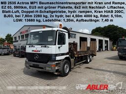 MERCEDES-BENZ 2535 Actros MP1 Baumaschinentrans. KRAN + RAMPE