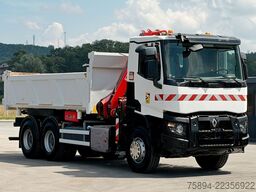RENAULT C 380* KIPPER 5,20 m* KRAN/FUNK * TOPZUSTAND !