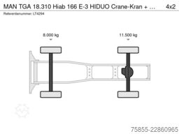 MAN TGA 18.310 Hiab 166 E-3 HIDUO Crane-Kran + Remo...