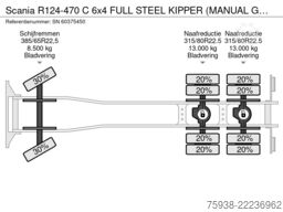 Scania R124-470 C 6x4 FULL STEEL KIPPER (MANUAL GEARBO...
