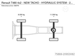 Renault T480 4x2 - NEW TACHO - HYDRAULIC SYSTEM - 279 T...