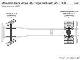 Mercedes-Benz Antos 2027 frigo truck with CARRIER SUPRA 850