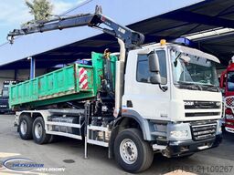 DAF CF 85.410 ATE, Hiab 166-3, 6x4 Big axles, Steel...