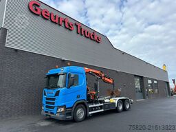 Scania R580 V8 6X4 HAAKARM + ATLAS  AK 172.3E KRAAN/KR...