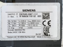 NTN SNR AXDL160ZGR22-D-1650-1990-E0-00XX-C-A + NP 025S-MF1-10 + 1FK7062-2AF71-1CH1