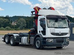 RENAULT PREMIUM 410 * ABROLLKIPPER 5,05 m * KRAN/ FUNK