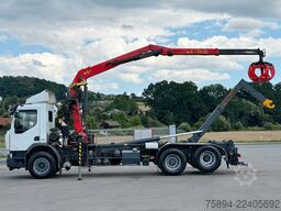 RENAULT PREMIUM 410 * ABROLLKIPPER 5,05 m * KRAN/ FUNK