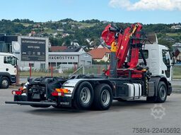 RENAULT PREMIUM 410 * ABROLLKIPPER 5,05 m * KRAN/ FUNK