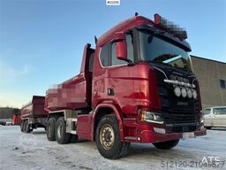 Scania R650 6x4 tipper truck with Sørling triple-axle tra