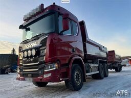 Scania R650 6x4 tipper truck with Sørling triple-axle tra
