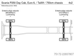 Scania P250 Day Cab, Euro 6, / Taillift / 750cm chassis