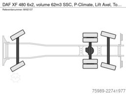 DAF XF 480  6x2, volume 62m3 SSC, P-Climate, Lift A...
