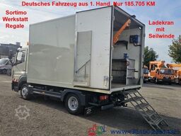 Mercedes-Benz 818 Sortimo Werkstatt Koffer + Kran Seilwinde