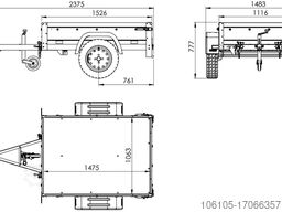 Unitrailer 150 Kipp (Bordwandaufsatz, Hochplane)