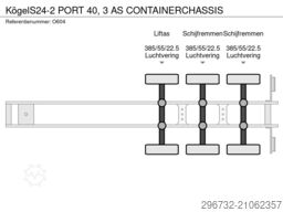 Kögel S24-2 PORT 40, 3 AS CONTAINERCHASSIS