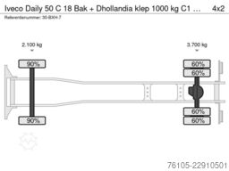 Iveco Daily 50 C 18 Bak + Dhollandia klep 1000 kg C1 ...