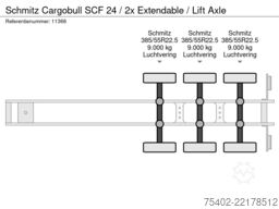 Schmitz Cargobull SCF 24 / 2x Extendable / Lift Axle