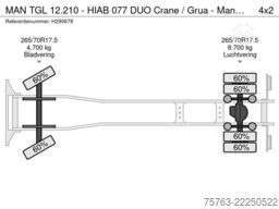 MAN TGL 12.210 - HIAB 077 DUO Crane / Grua - Manual...