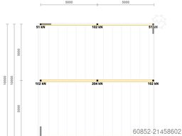 10x10m Lagerbühne , Belastung : 500kg/qm Unterkante: 2,5m , ca. 100qm Systembühne