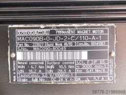 Indramat MAC090B-0-JD-2-C / 110-A-1 Permanent Magnet Motor SN: MAC090-80045