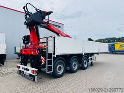  Wiese Baustoffauflieger mit Fassi Kran F240