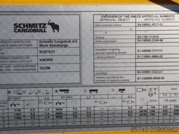 Schmitz Cargobull SCB3ST CoC Documents, TuV Loading Certificate, Dut