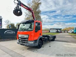 DAF LF 180 Abrollkipper SCHROTTGREIFER KRAN FUNK AHK
