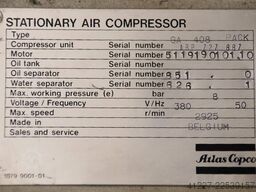 Atlas Copco 1615 2653  GA 408 Pack