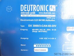  Deutronic DX 3000 / 3-CAN-60-DIV Einbaustromversorgung Stand: 1 SN: 92037202009