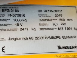 Jungheinrich EFG 216k 5m/ 2018y/ 7589mh