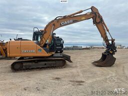 CASE CX130B excavator w/rototilt and two buckets. WATCH