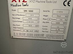 XYZ XYZ SMX 4000 CNC Bed Mill