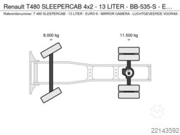 Renault T480 SLEEPERCAB 4x2 - 13 LITER - BB-535-S - EUR...