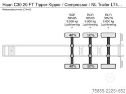 Haan C30 20 FT Tipper-Kipper / Compressor / NL Trailer