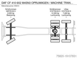 DAF CF 410 6X2 M4SN3 OPRIJWAGEN / MACHINE TRANSPORT...