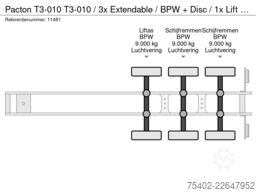 Pacton T3-010 T3-010 / 3x Extendable / BPW + Disc / 1x...