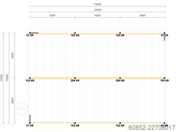 10x15m Lagerbühne , Belastung : 500kg/qm Unterkante: 2,5m ,ca. 150qm Systembühne